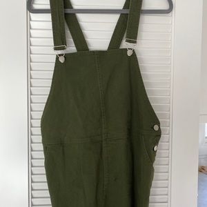 Green overall dress
